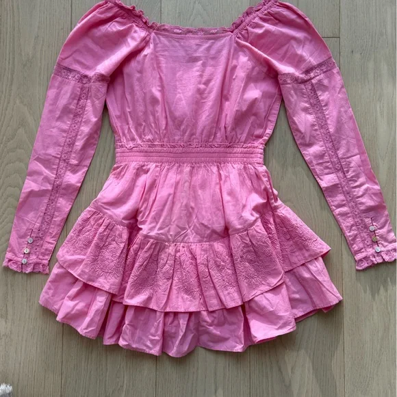 Loveshackfancy Pink Mini Dress. Size P. NEW - Picture 13 of 15